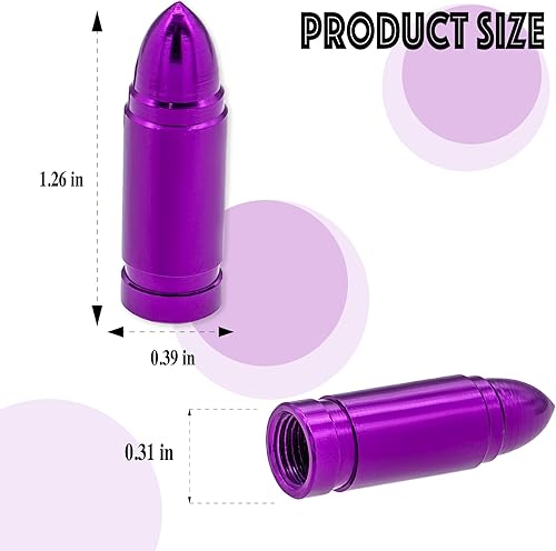 Miniatura 8 de 4 tapas de válvula de neumático estilo bala, resistentes a la corrosión, cubiertas universales de aleación de aluminio a prueba de polvo para