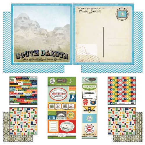 Scrapbook Customs Themed Paper and Stickers Scrapbook Kit, South Dakota Vintage