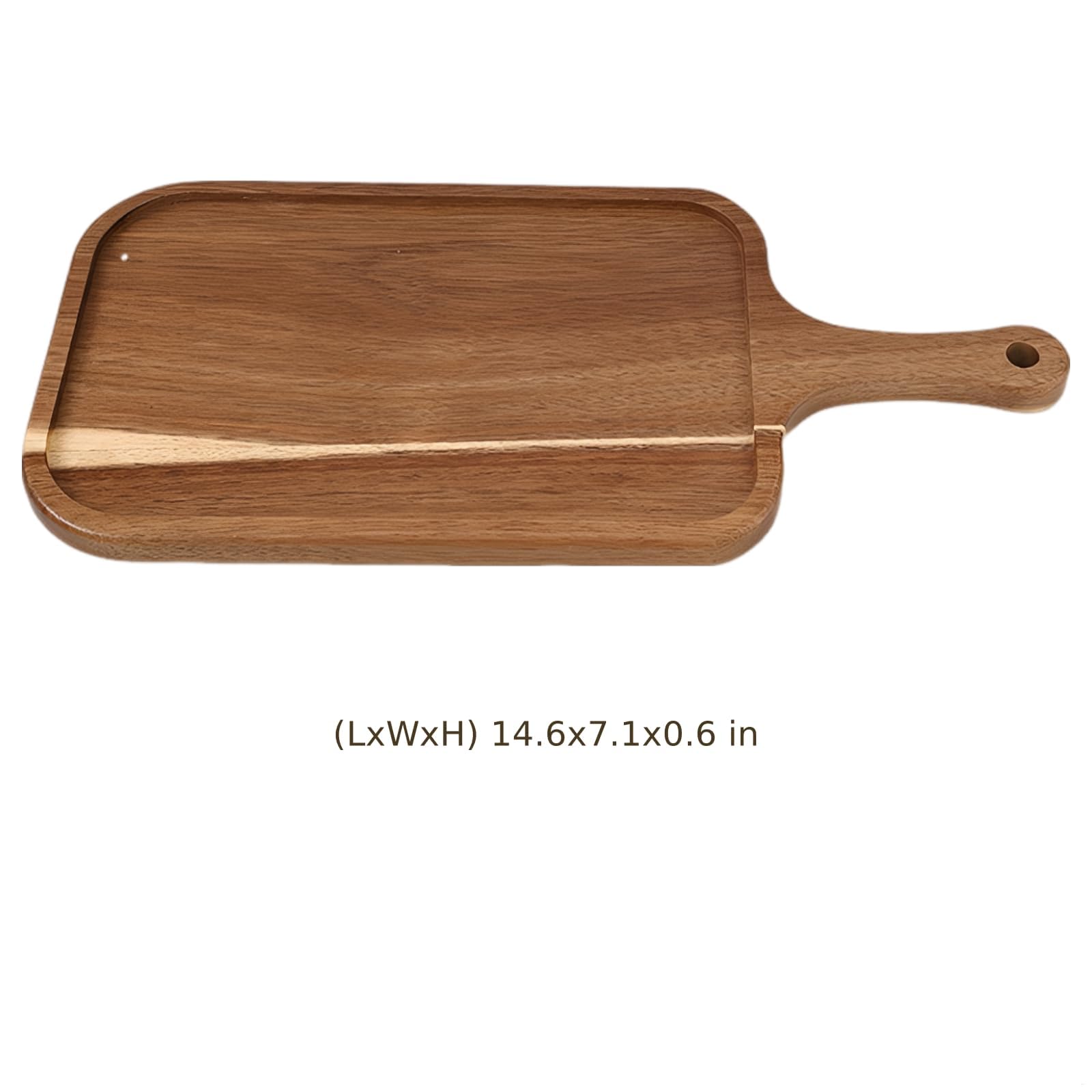 Deska do serwowania z drewna akacjowego 37 cm – dwustronna deska do wędlin i deska do krojenia z uchwytem, idealna do rozrywki, przygotowywania jedzenia i stylowych półmisków do serwowania