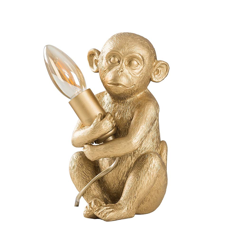 MiniSun | Modern Metallic Gold Painted Baby Monkey Design Table Lamp | Table Lamps, Home Décor & Improvement Essential