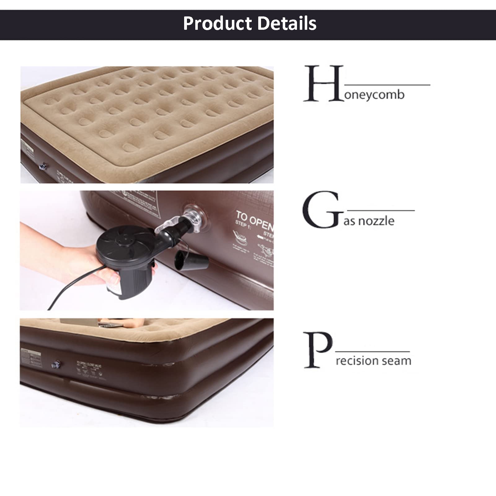 Amazon.co.jp: ポンプ付きエアマットレス、クイーンサイズの