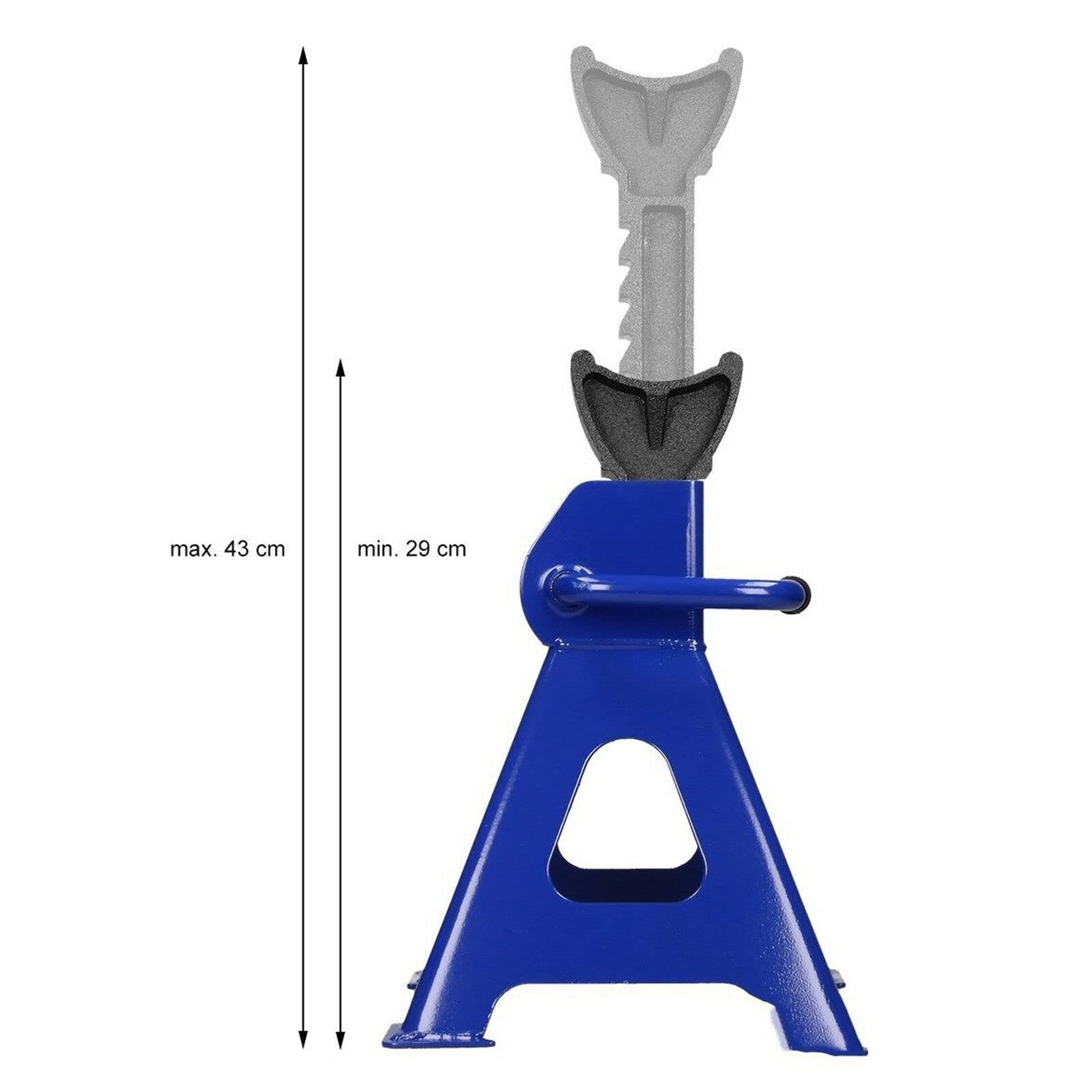 2Pcs Ratcheting Axle Stand, 3 Ton Adjustable Heavy Duty Axle Jack Stands Car Caravan Van Vehicle