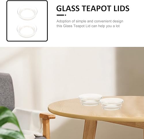 Miniatura 4 de UPKOCH Tapa de repuesto para tetera de vidrio a prueba de fugas tapa de tetera de hojas sueltas tapa superior para tetera de hojas sueltas 2 fundas