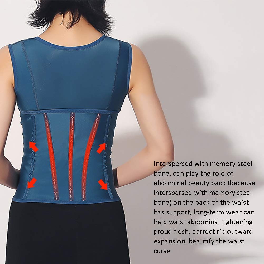 G&F Damska kamizelka neoprenowa pot talia koszulka mięśnie fitness body shaper fitness utrata wagi S-2XL (kolor: niebieski, rozmiar: XXL)