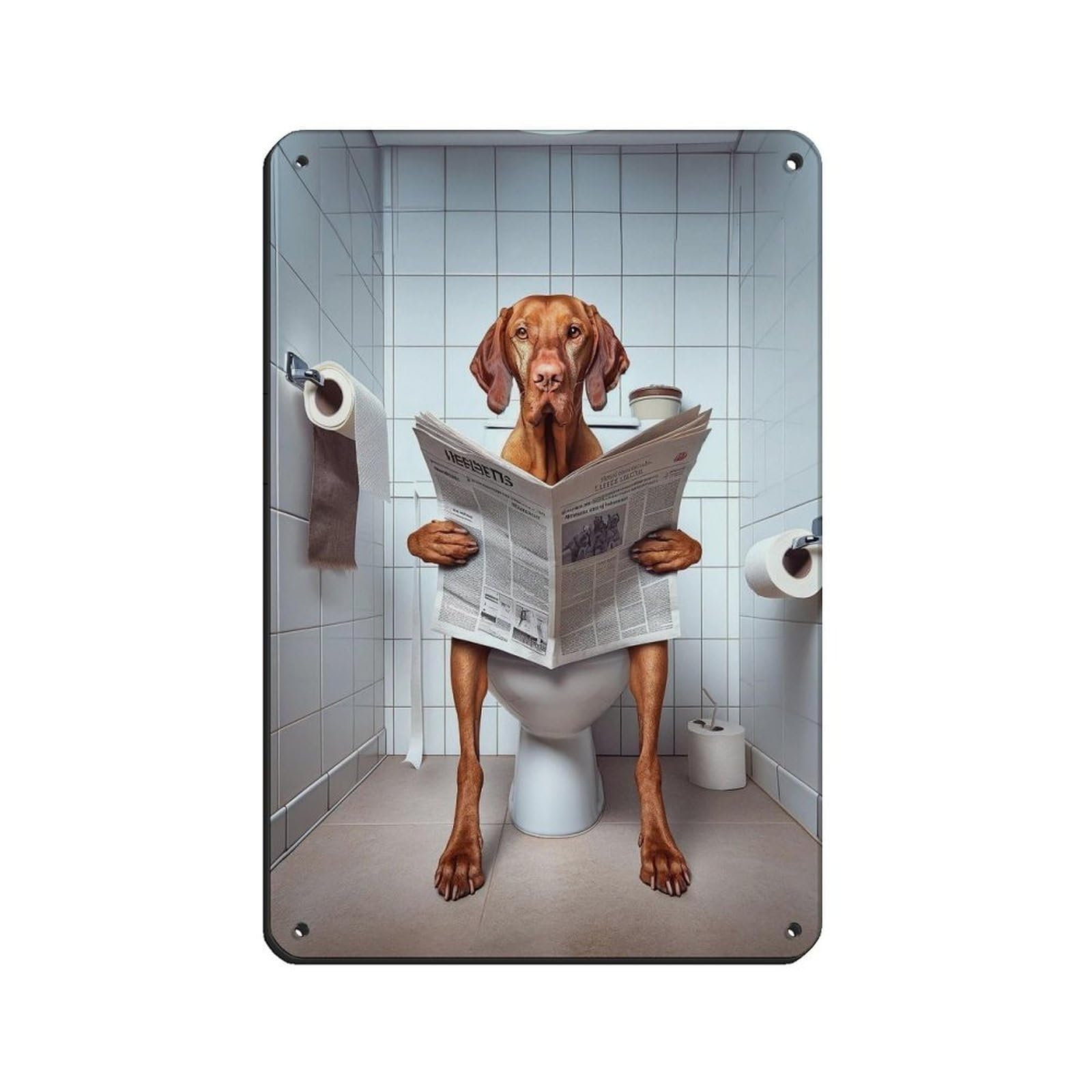 Lxwnze 20L X 30W Cm Vizsla, Funny Bathroom Decor Retro Poster Metal Tin Sign Chic Art Retro Iron Painting Bar People Cave Cafe Family Garage Poster Wall Decoration 8X12inch(20X30cm)
