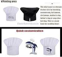 Vista 4 de Personalizado personalizado Chef Hat Ajustable Elástico Baker Cocina Cocina Chef Cap