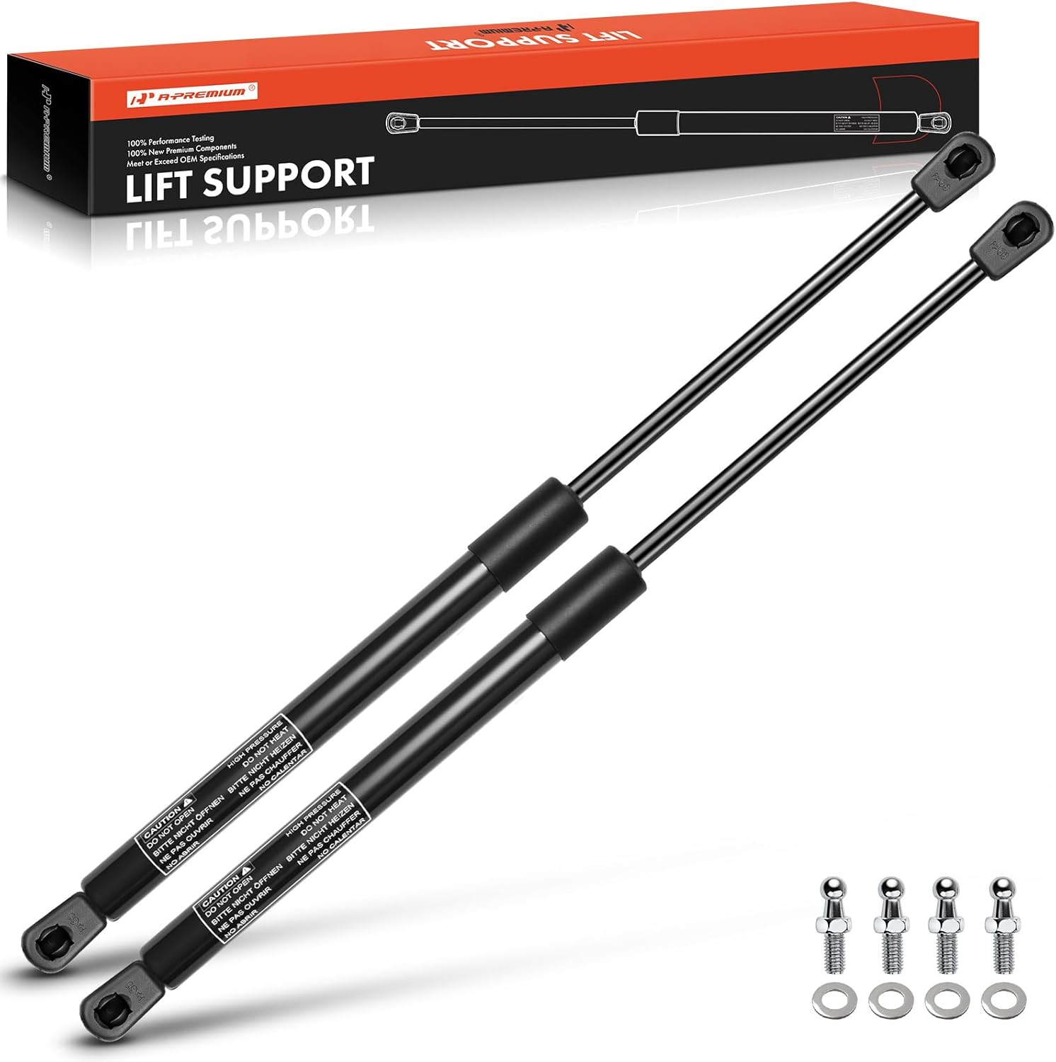 A-Premium 16.02 inch 45lb 16" Lift Supports Gas Prop Spring Strut Shock Compatible with Toolbox RV Camper Tonneau Cover Cabinets Sliding Window Storage Bed Bench Lids Basement Door Boat Hatch 2-PC Set