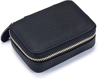 Mini bolsa de maquillaje con espejo de cuero ...