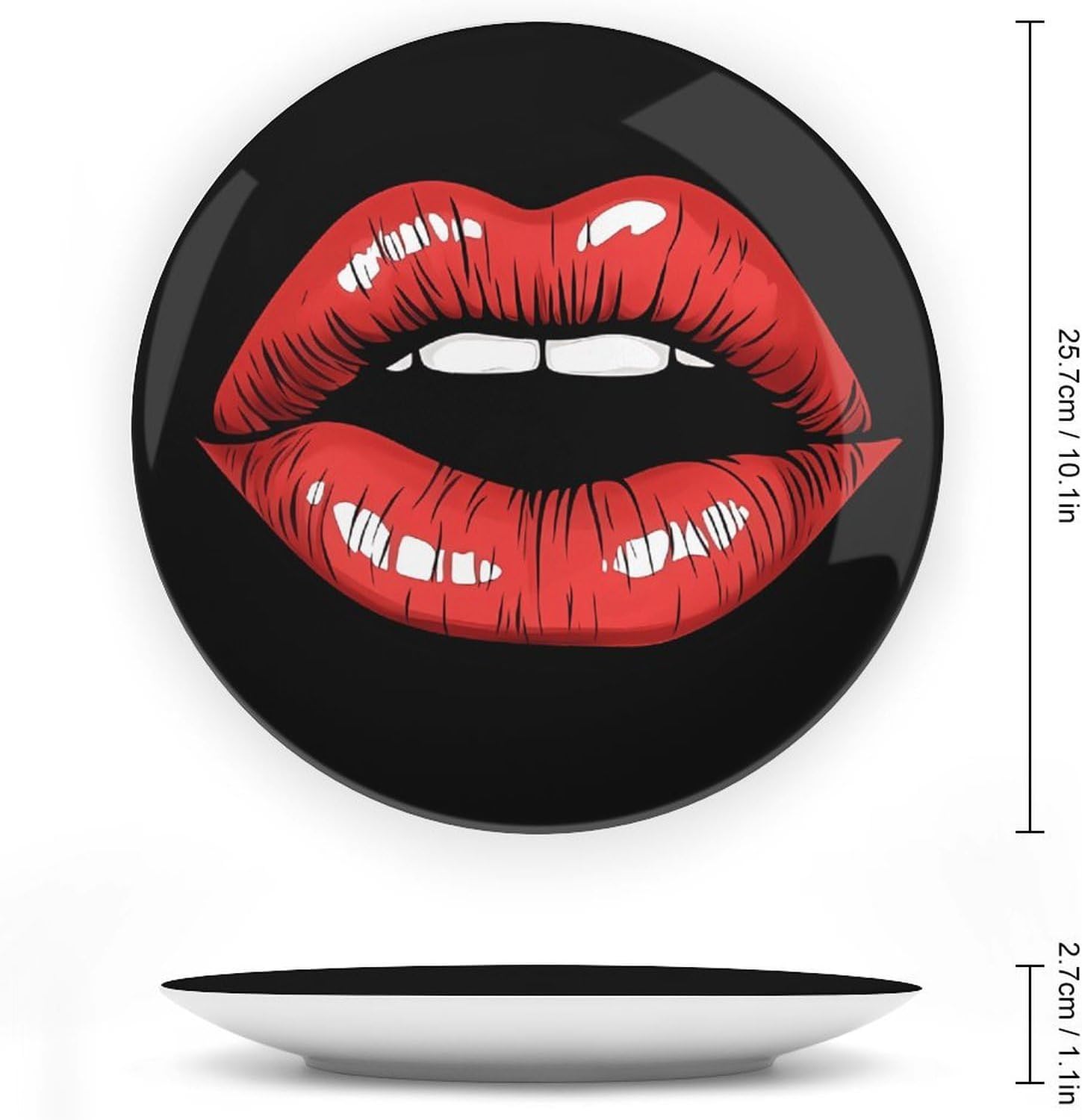 Cartoon Clip Art Lips Bone China Decorative Porcelain Plates Dinnerware Ornaments