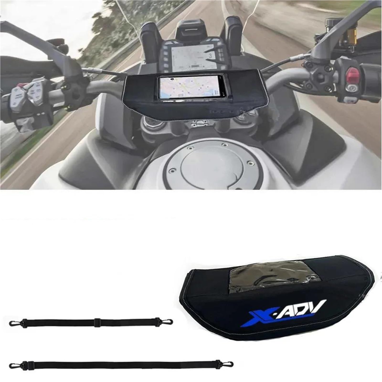 Borsa Da Manubrio Per X-ADV 750, 150, 125 E, Porta Attrezzi, Impermeabile Viaggio Borsa Moto Laterale(Nero 1)