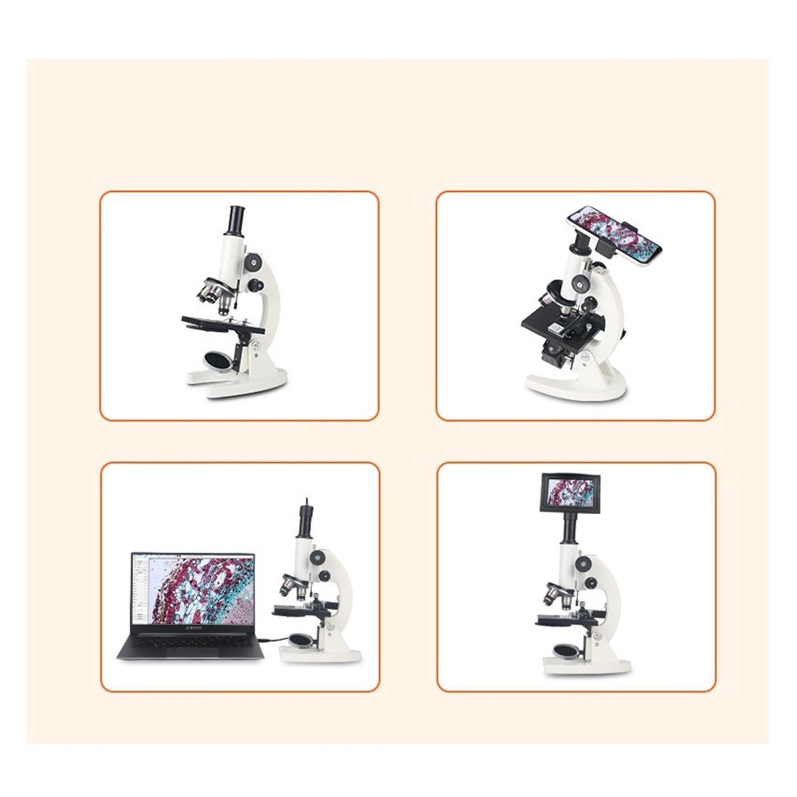 Mikroskop cyfrowy, Mikroskop, Monokularowy Zakres Optyczny 64x-160x | Nauka Szkolna, Biologia Eksperymentalna, Dziecięca, Cyfrowa