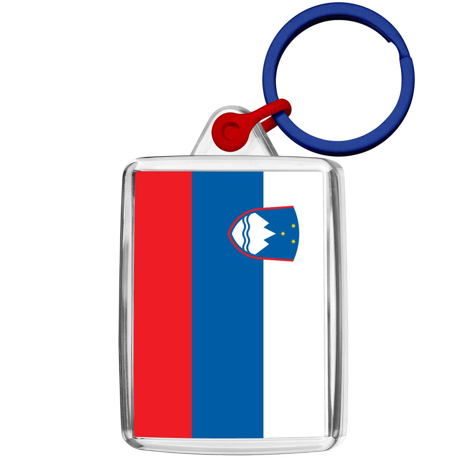 Pixly Unisex Clear Pixly® Slovenia Flag Keyring Key Fob Country Keychain Keepsake Slovenian Souvenir Gift