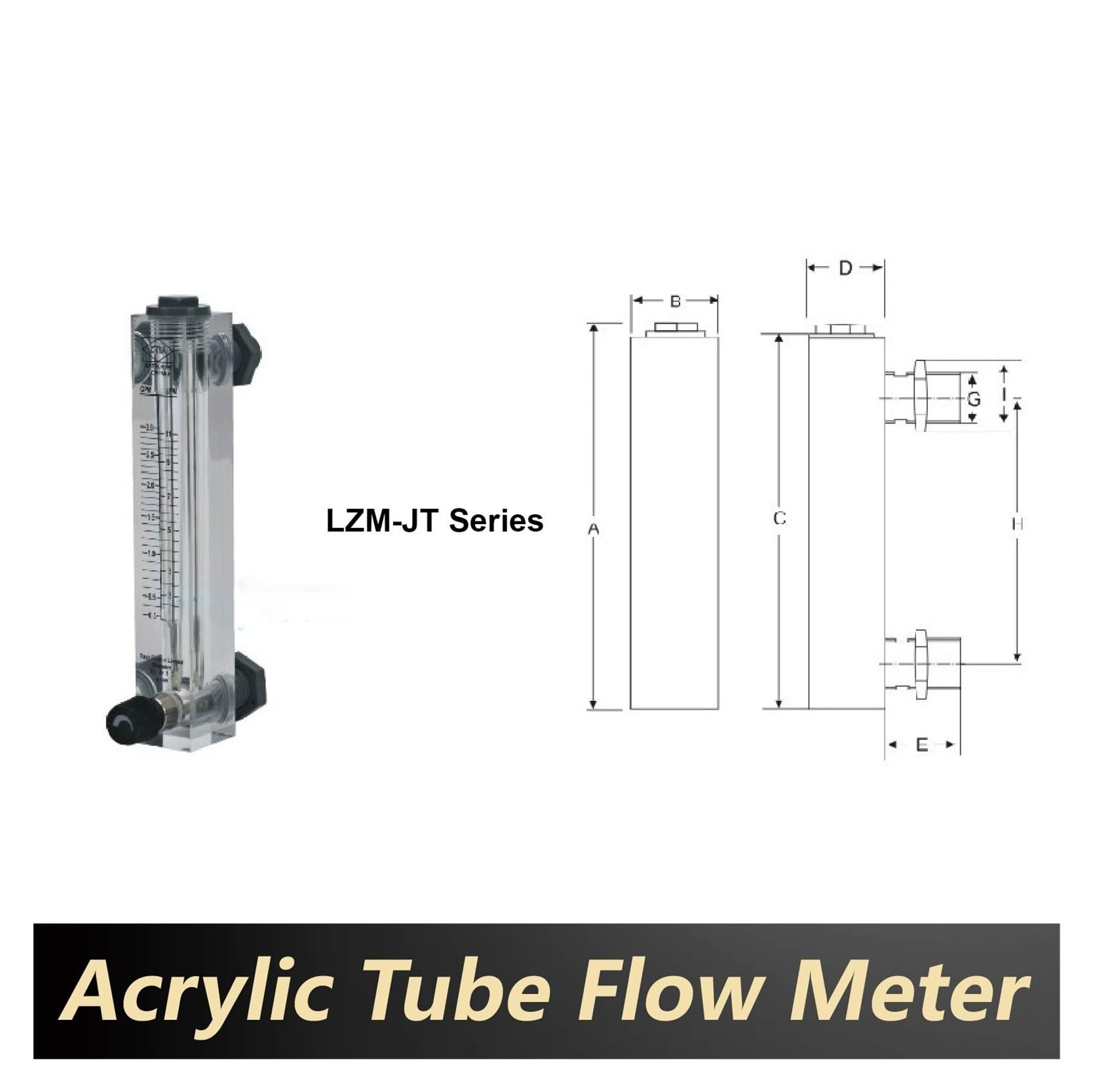 Caudalímetro Medidor de Flujo rotámetro LZM-20T for Aire, Agua, líquido, Tipo Panel, Uso Industrial(16-80Nm3-h)