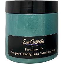 3D Sculpture Painting Paste|Texture Paste|Decorative Plaster|Ready to Use|Unique Colors|Ideal for Artwork|Stencil|Flowers|Texture|Art Relief| 6 oz Metallic Teal