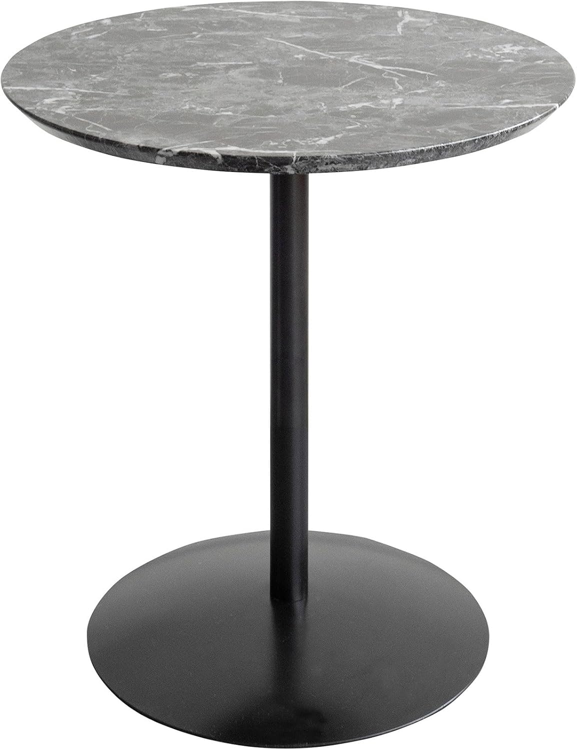 Miyatake Manufacturing ST-019D BK Side Table, Marble Pattern Side Table, Santos (45 cm) Diameter, Round Tabletop, Just the Right Size