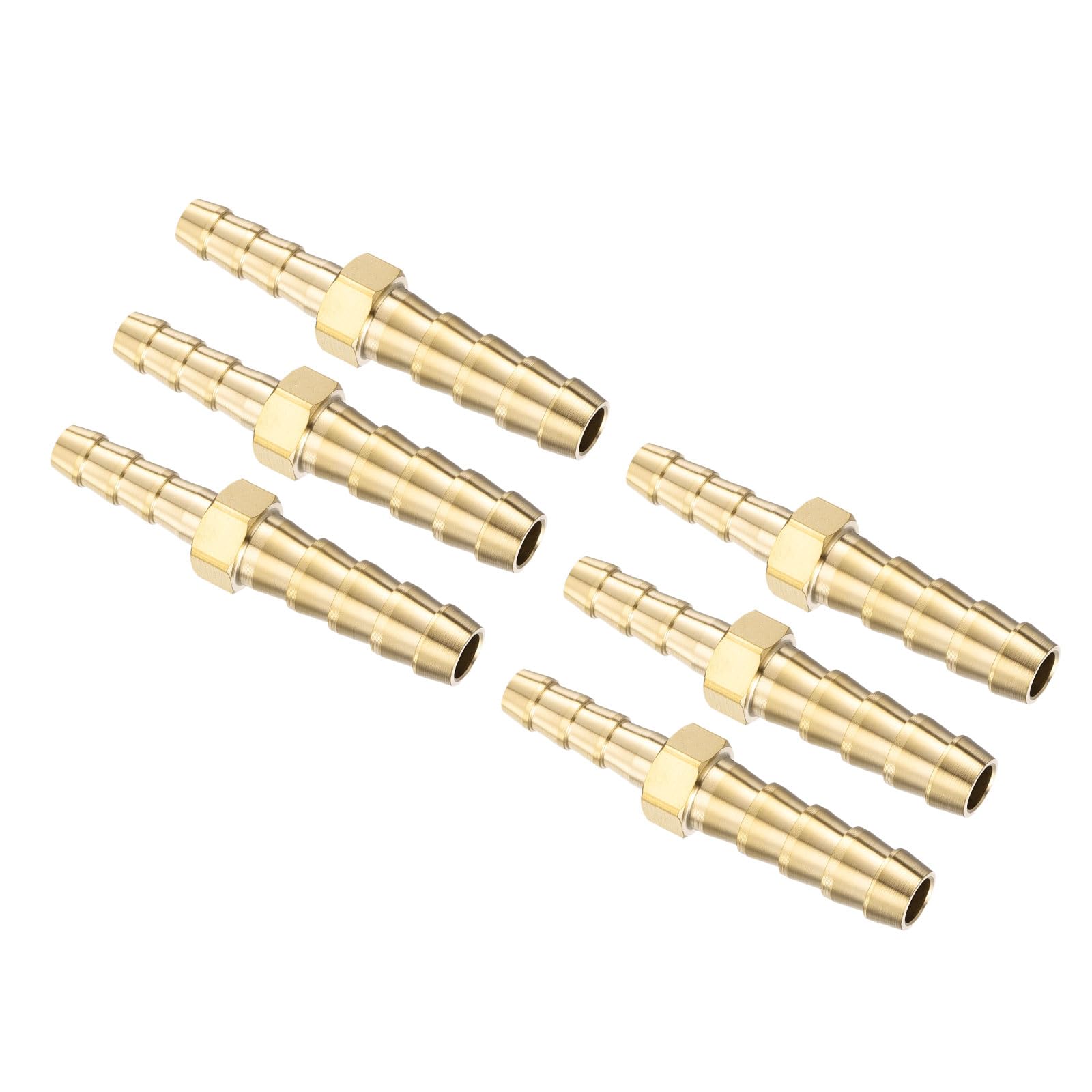 Kozelo 6Pcs Brass Hose Barbs Fittings 1/4" Hose Barbs to 3/16" Fittings — image 1