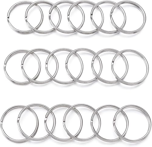 Craftdady 1000 conectores redondos divididos para llavero de 0.984in y 1 pulgada de doble bucle de metal plano para hacer joyas, organización de