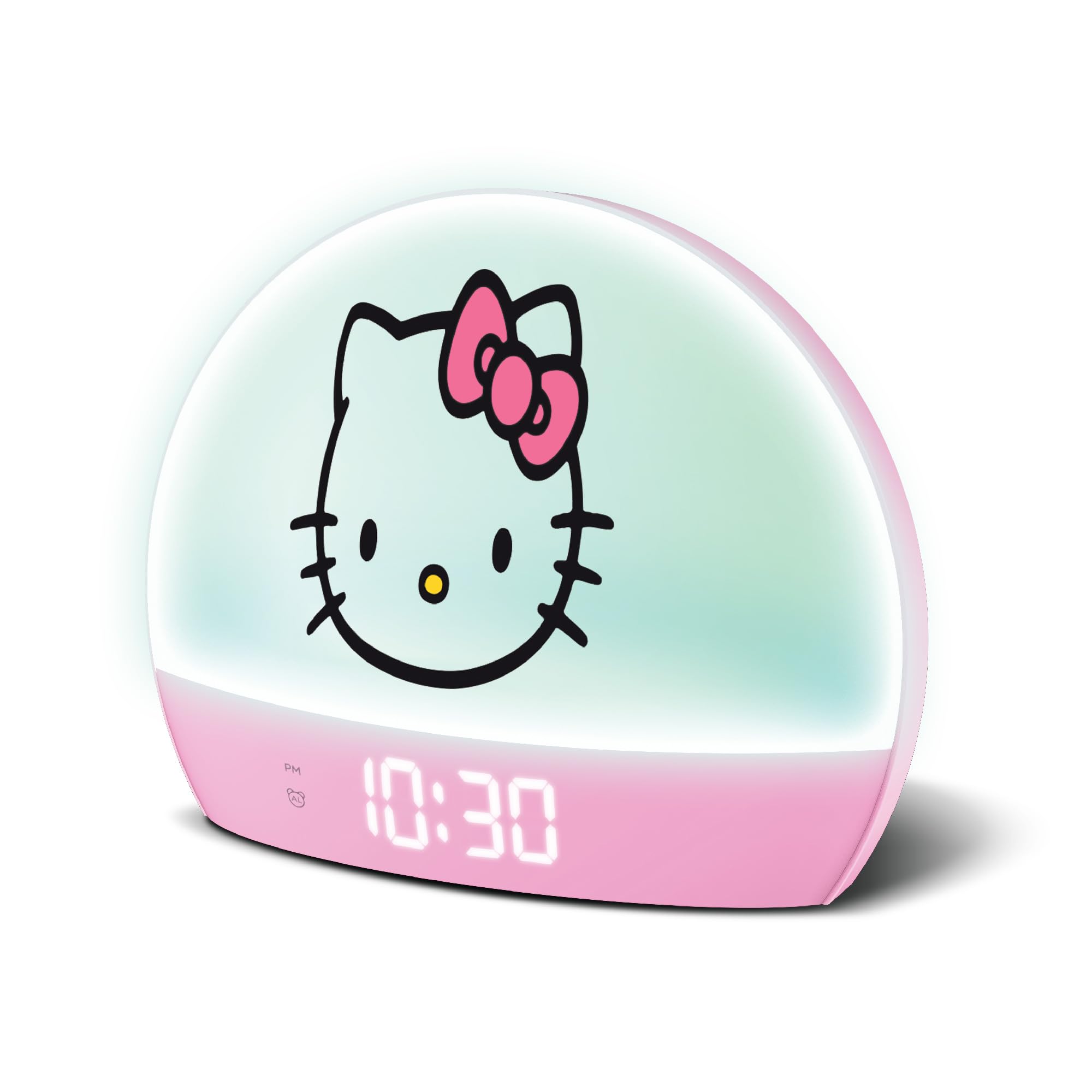 Hello Kitty Sunrise Alarm Clock - Multicolor Lights, USB Charging, LED Display, and Snooze Function