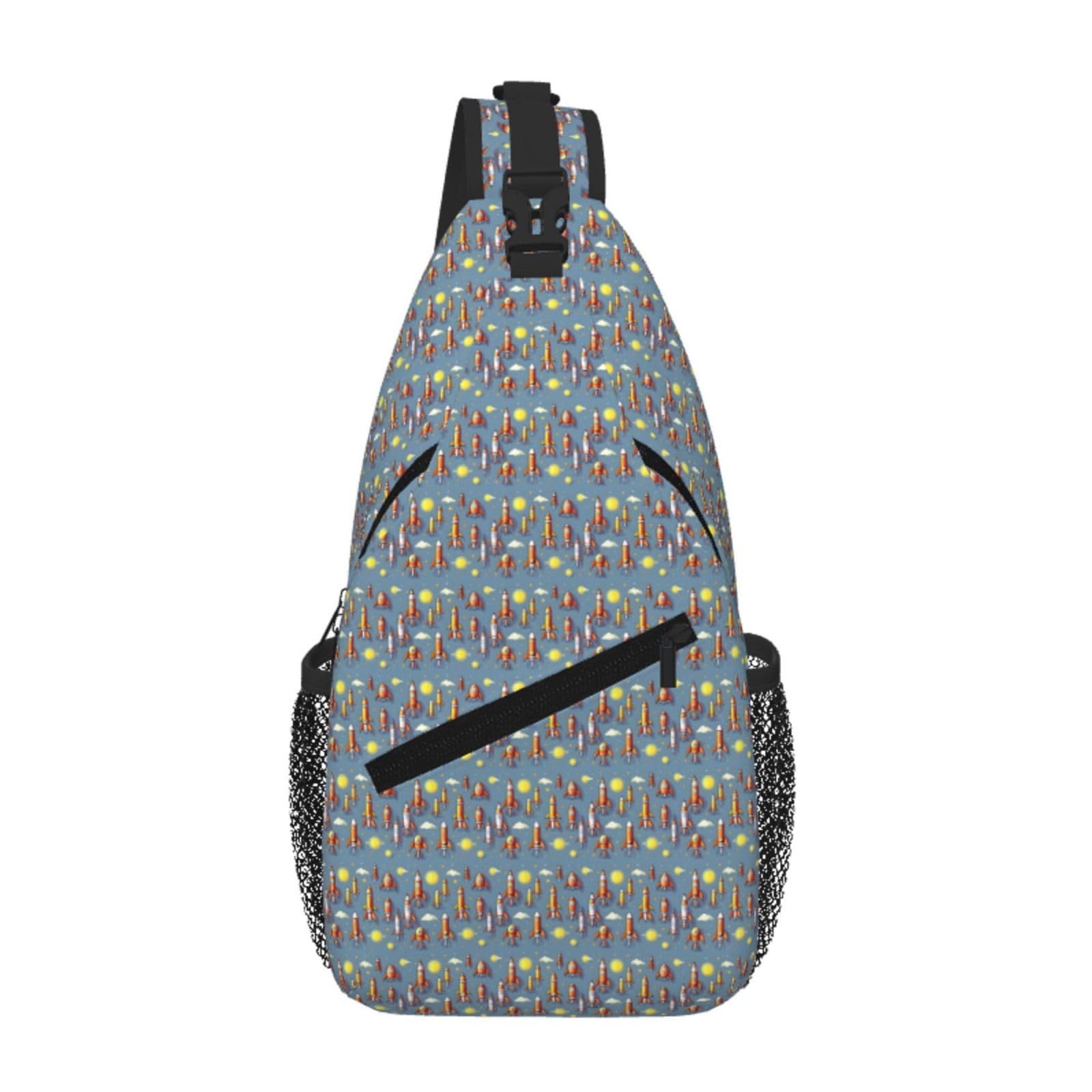 Bolsa de pecho cruzada para niños bolso diagonal infantil de cohete elegante 8