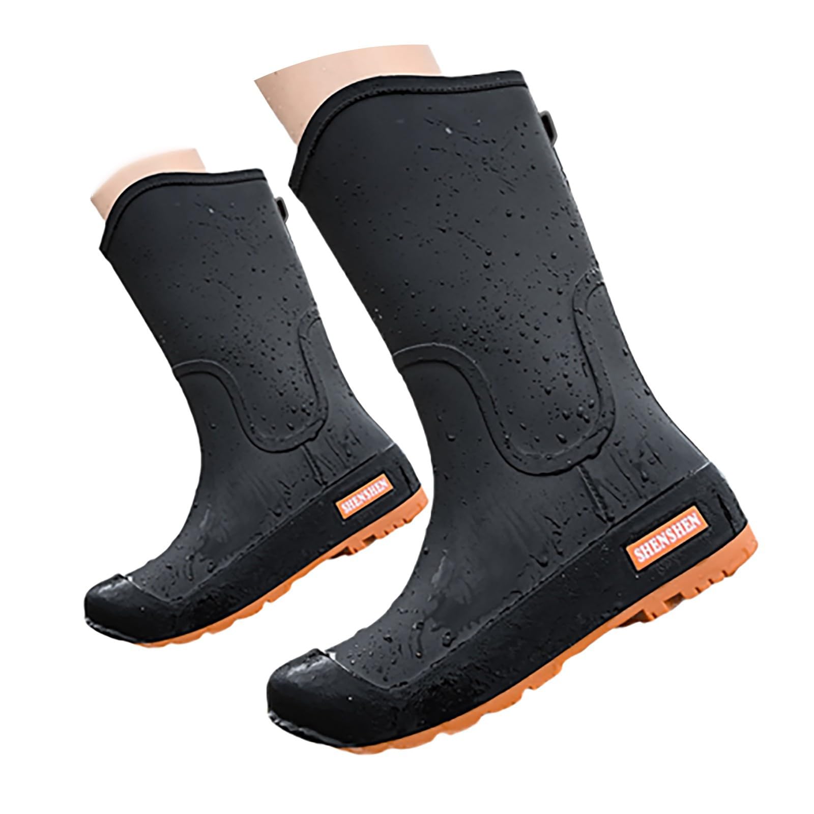 Generisch Stivali di gomma da donna a gambo lungo, impermeabili, antiscivolo, leggeri, da trekking, comode scarpe da pioggia, stivali da giardino, per il lavoro all'aperto, la pesca