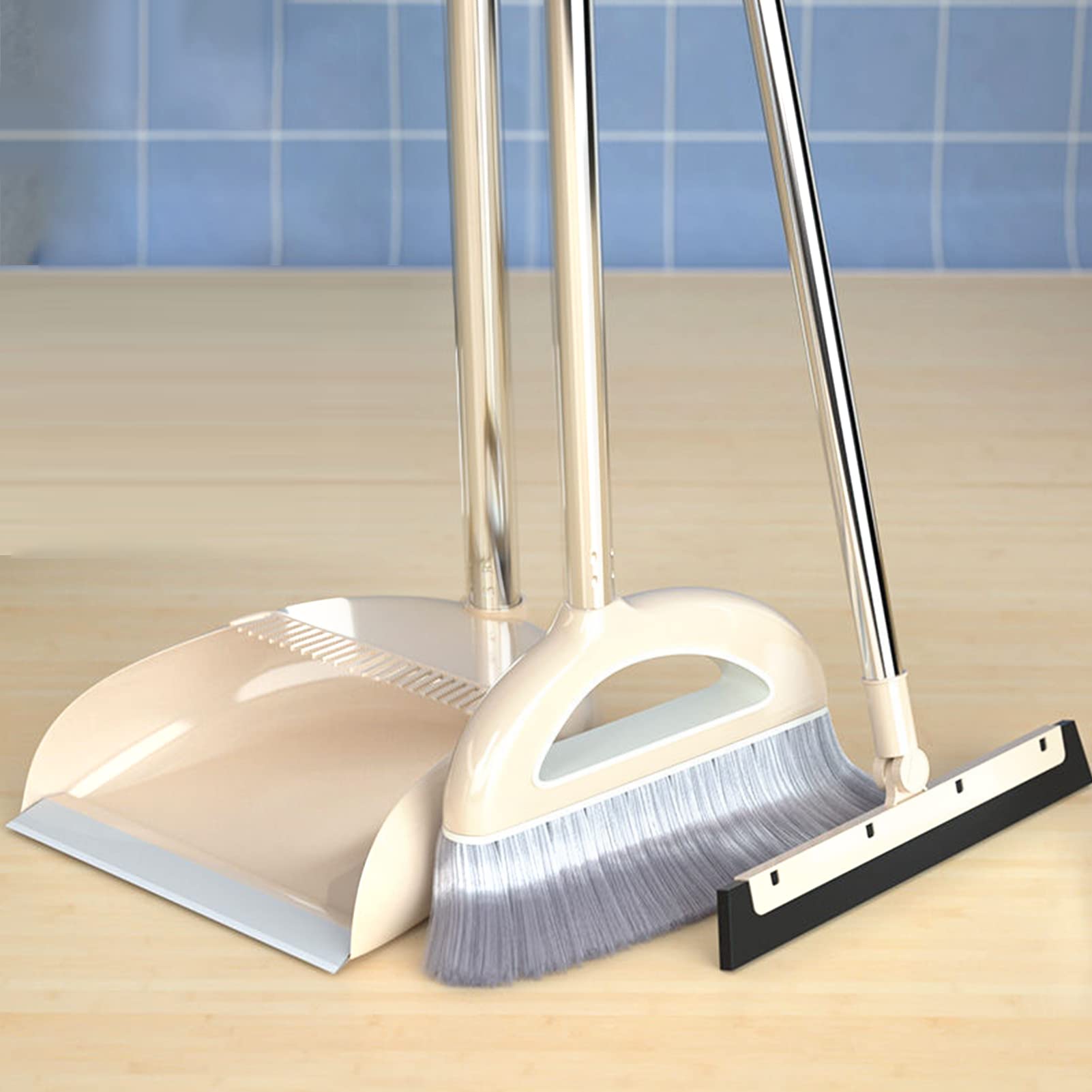 Set Scopa E Paletta Con Testina Morbida - Per Pulizia Casa E Cucina (Oro) - Foto 4