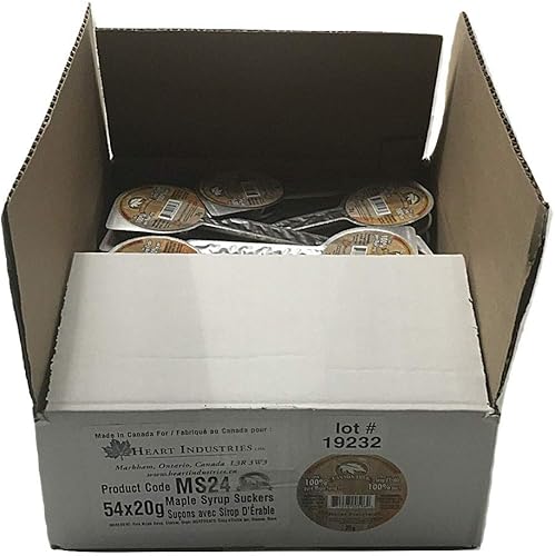 CANADA TRUE Piruleta de arce puro de jarabe de 0.71 ozpieza (54 piezas, caja original)