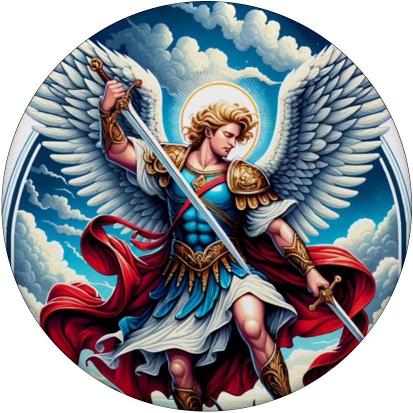 St Saint Michael the Archangel Catholic Angel Warrior PopSockets Adhesive PopGrip - Image 3