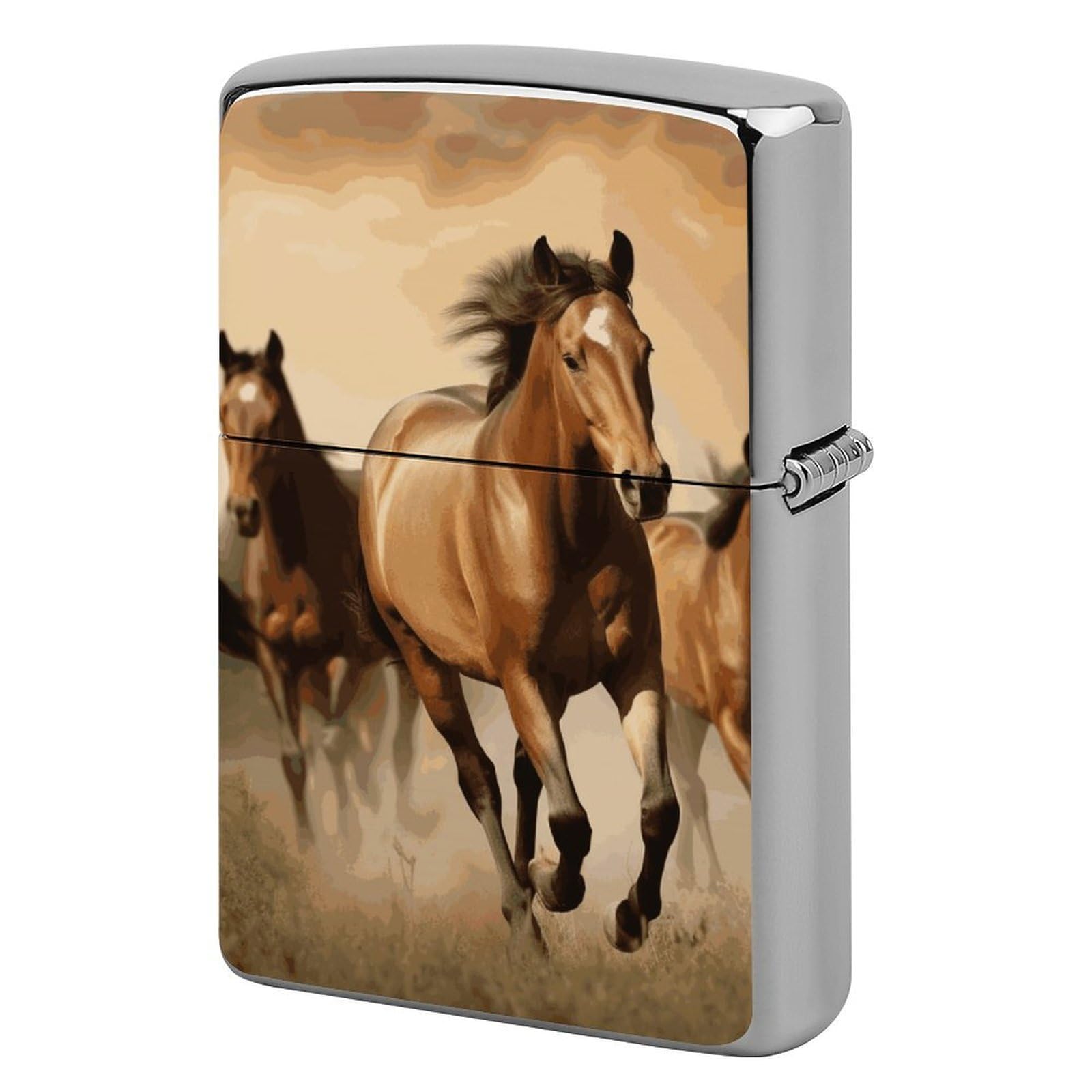 Horses Lighter Case for Men, Personalized Lighter Cover for Valentine's Day Gifts, Flip-Top Lighters Shell for Outdoor, Portable Lighters Protective Sleeve
