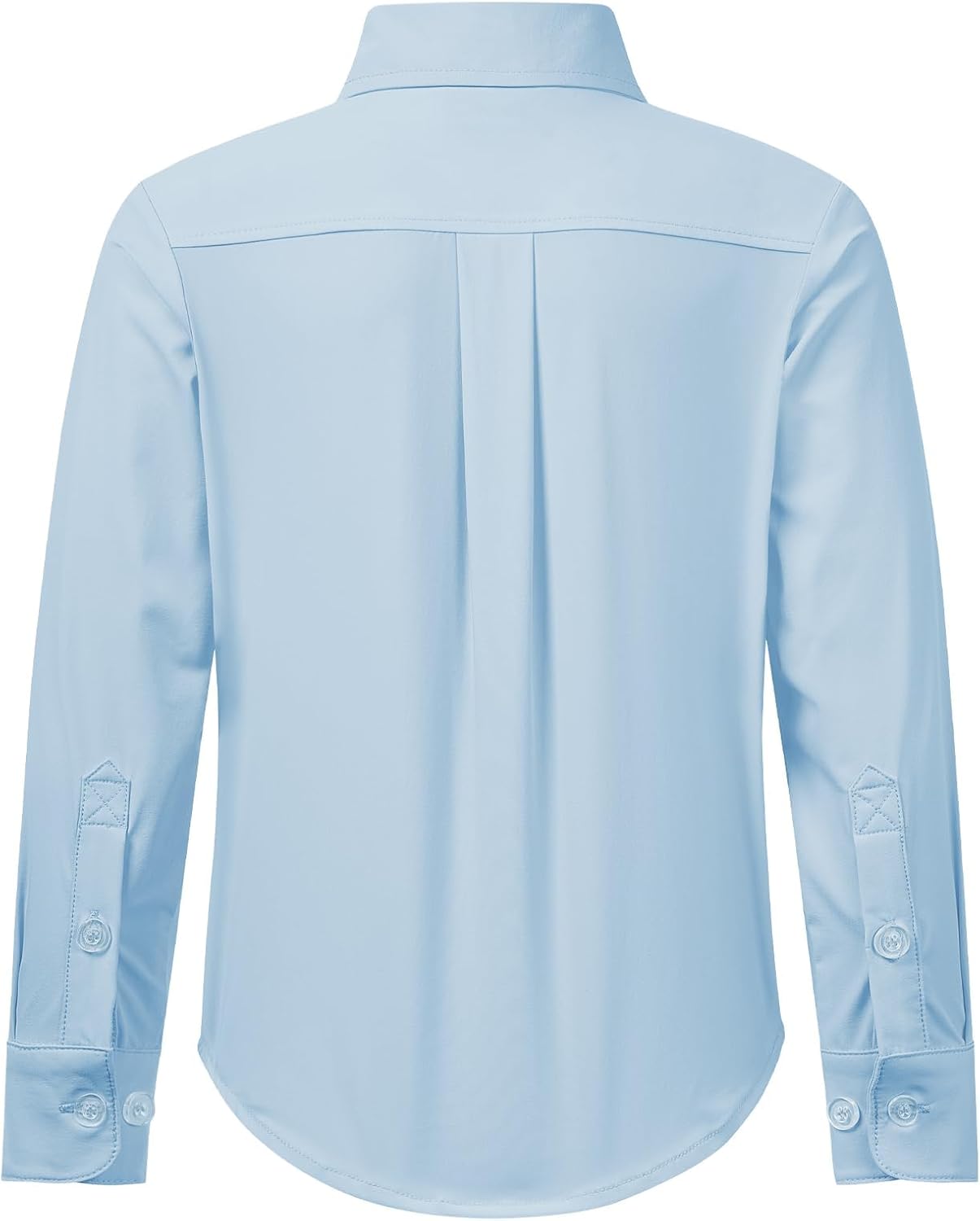 2T-16Y Boys' Stretch Long Sleeve Button Down Toddler Dress Shirt Wrinkle Free Oxford Uniform Shirt with Chest Pocket - Image 5