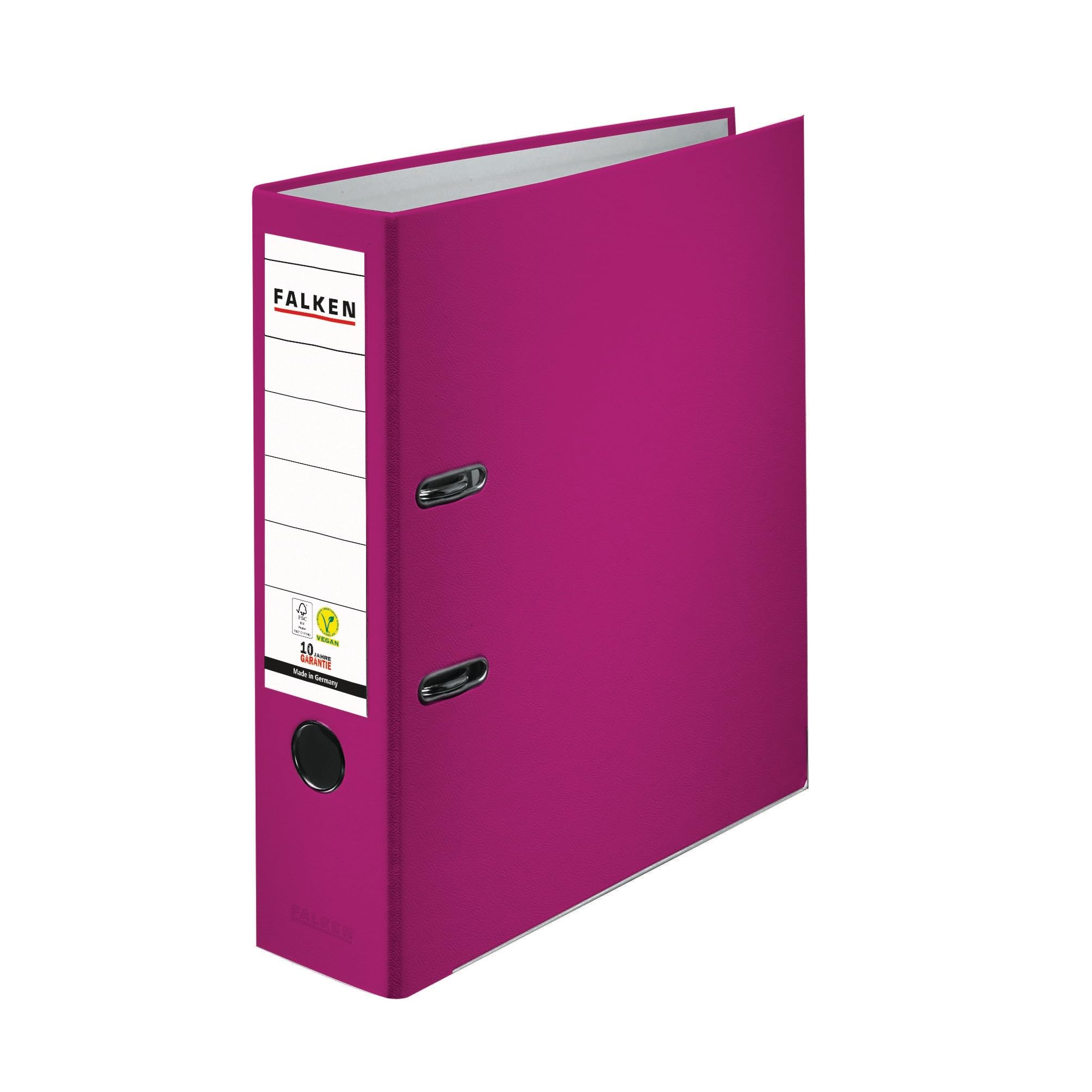 Original Falken Pack of 3 Polypropylene Colour Folders Made in Germany 8 cm Wide DIN A4 BlackBerry Vegan Plastic Folder Ring Binder Letter Folder Office Folder Slotted Folder - Image 3