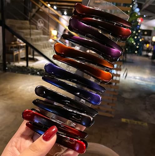 Hair Clips For Styling, Sublaga 12 Pcs Non-Slip Colorful Plastic Duckbill Alligator Hair Barrettes Pins For Women, Baby Kids And Girls, 3.5" (12Pcs Gradient Color) #TOP7