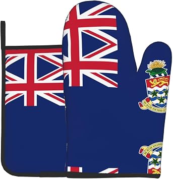 Flag of The Cayman Islands Oven mitt and potholder Set a 2-Piece Kitchen Set Perfect for Cooking and Baking