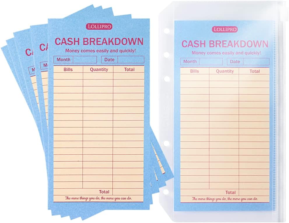 lollipro 6 Ring PVC Clear Budget Binder and PU Budget Binder 8 Pcs Cash Envelopes Inside with Cash Break Down Cards and Label Stickers(Pink) : Office Products