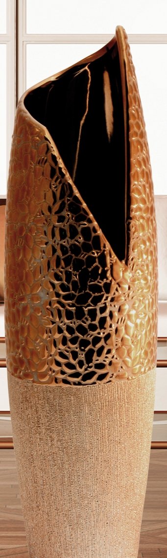 Vase en céramique GILDE de 40 cm avec une ouverture moderne en V