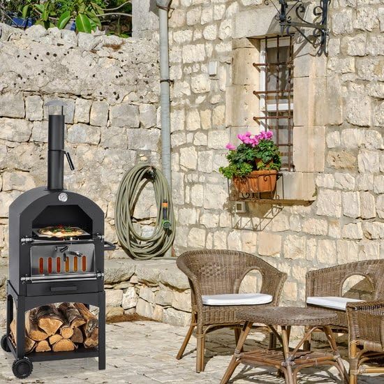 MaxxGarden Four de jardin à pizza 156 cm H x 64 cm L x 45 cm