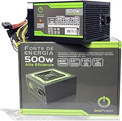 FONTE DE ALIMENTAÇÃO ONE POWER ATX 500W MP500W3-I, PRETO