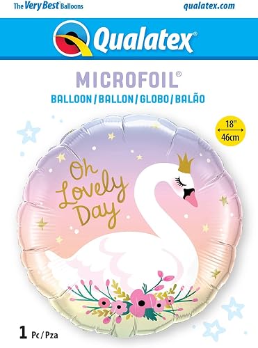 18 Inch Foil Round Oh Lovely Day Swan 5ctp