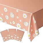 Blue Orchards Daisy Table Cover (Pack of 3) - 54x108 XL - Boho Party Decorations, Baby Shower, Sunny and Floral Party Supplies, Daisy Theme Birthday Party