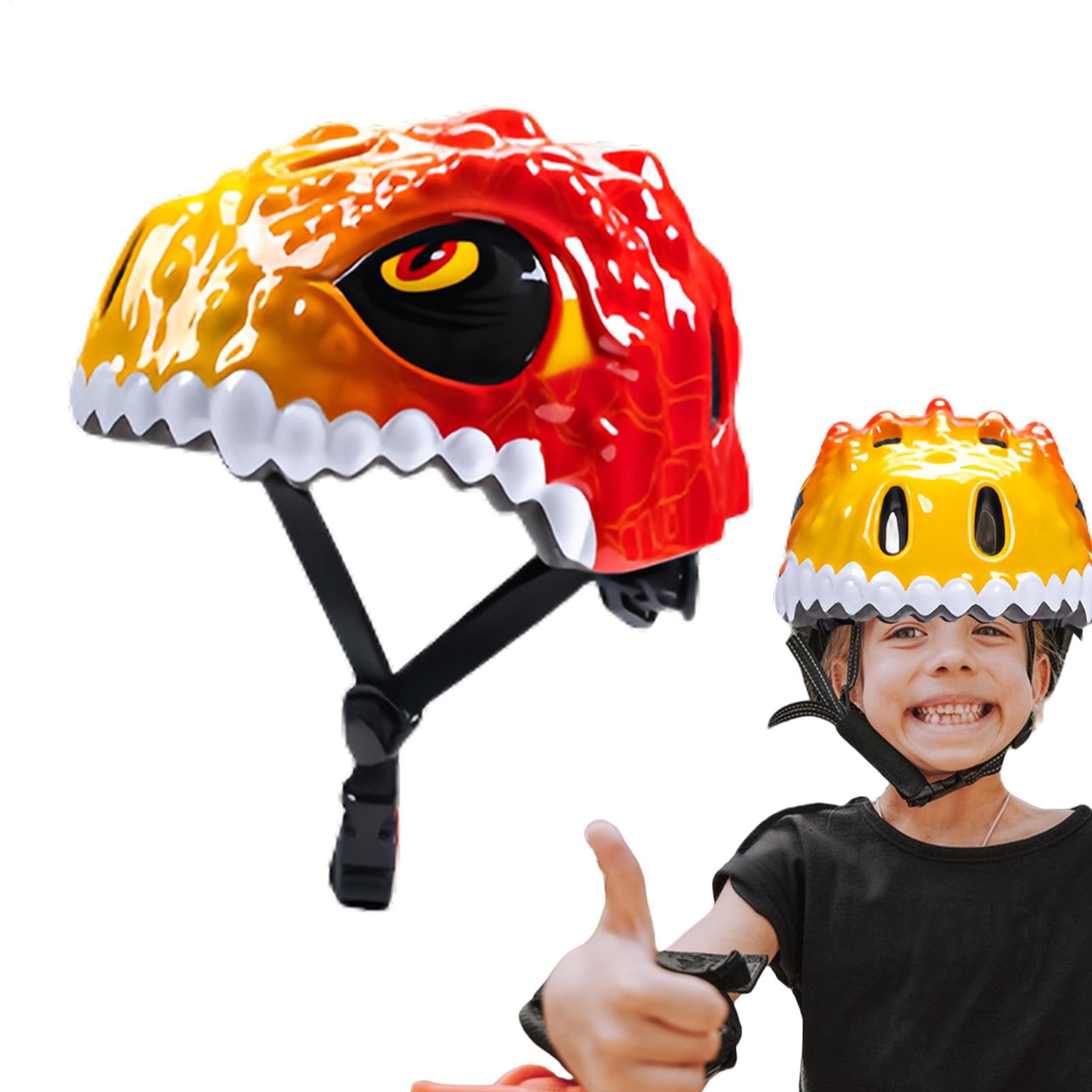 Casco da bici per bambini,Casco da bici per bambini, Casco multisport Dinosaur Casco da bicicletta per ragazzi, Casco da bici per ragazzi Casco da scooter traspirante per scooter Ciclismo