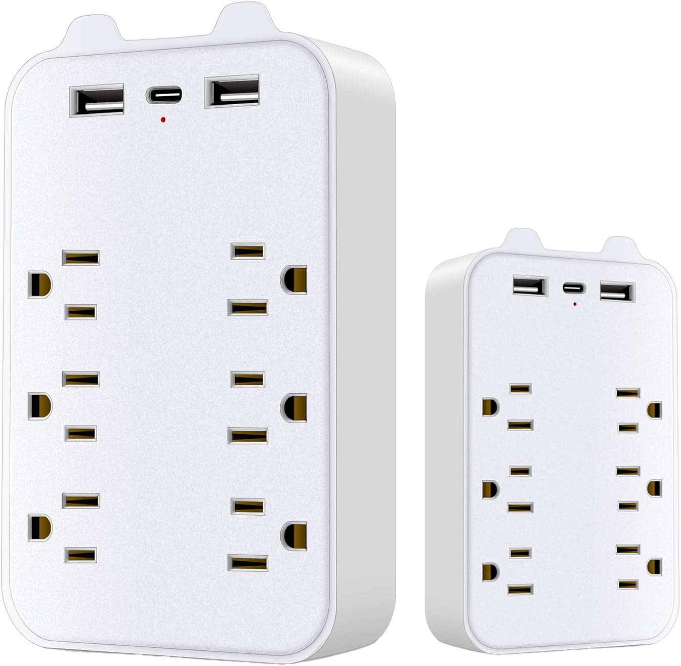 Multi Outlet Plug Extender, HICITY Outlet Splitter with 6 AC Outlet and 2 USB-A & 1 USB-C Ports, Surge Protector Power Strip Plug Extender 3-Sided Spaced Splitter for Home, Office, Travel