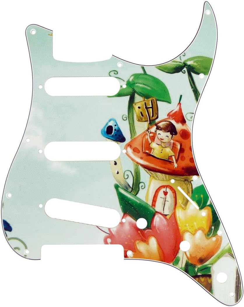 Borderlands PG4155 S-S-S 11-Hole 4-Ply Replacement Stratocaster Pickguard - Cartoon Picture