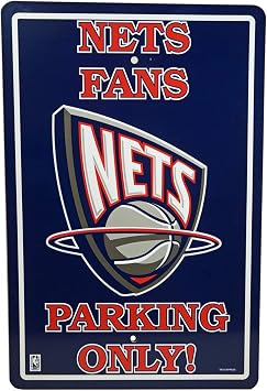 Brooklyn Basketball Nets NBA Old School Classic Logo - LARGE 18x12 - Fans Parking Only Sign