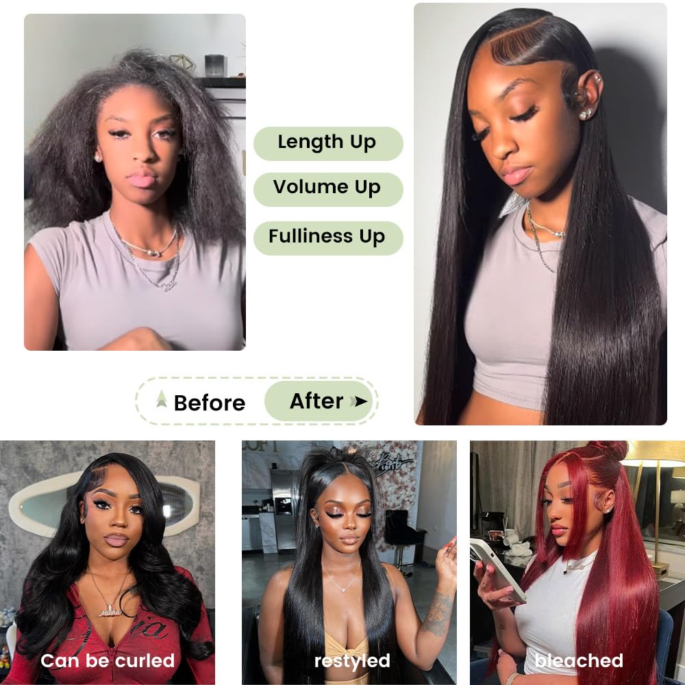 Straight Bundles Human Hair 3 Bundles 18 20 22 Inch 100% Unprocessed Sew-in Human Hair Extension Cuticle Aligned Brazilian Virgin Human Hair for Black Women