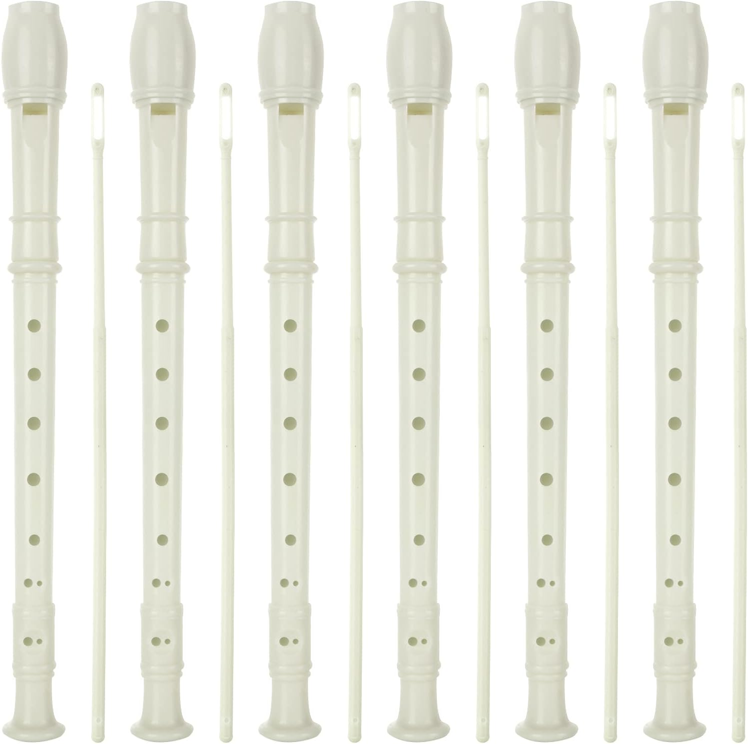 16 Pack 8 Hole Recorder Flute, Plastic Recorders Musical Instruments with Cleaning Rod, Beginner Recorders Soprano Recorder for Music
