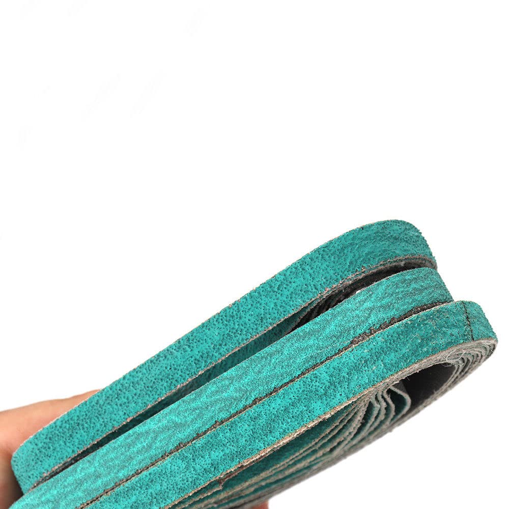 Nastri abrasivi 10x330mm 3/8inch x13inch Nastri abrasivi in ​​allumina fusa Zirconia Utensile abrasivo Lucidatura di metalli morbidi per legno 60/80/120 Grana,80,30 pezzi