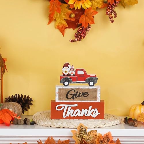 Miniatura 2 de NEEDOMO Decoraciones de otoño para el hogar, letrero de madera de 3 capas con gnomo de agradecimiento para decoración de otoño, decoraciones de