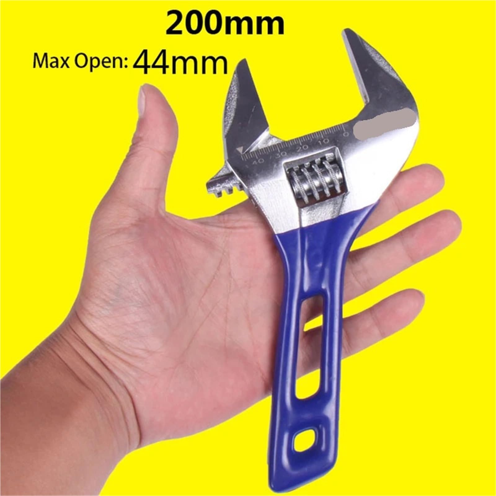 WNBFTTK Llave Inglesa Llave inglesa ajustable de 4/5/6/8 pulgadas, llave mango corto, herramienta reparación tuberías, mano baño boca ancha(8inch 200mm)