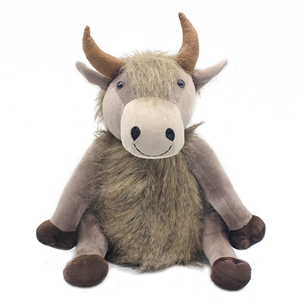 Assorted Doorstop Door Stop Stopper Filled Heavy Doorstop Faux Leather Novelty Wedge (Brown Fur Highland Bull Doorstop)