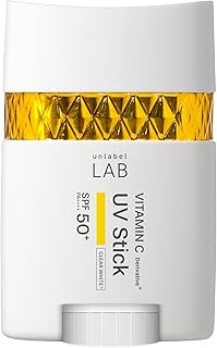 unlabel アンレーベル V スムース UVスティック クリアホワイト 日焼け止め さらさら 紫外線カット クリアホワイト ビタミンC※3 毛穴※4 シミをカバー 透明感※ ツヤ肌 20g