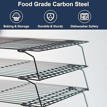 3 Tier Cooling Rack for Baking Stackable Stainless Steel Baking Wire Racks